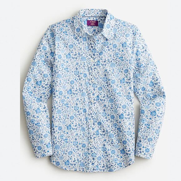 J. Crew Tops - J. Crew Slim Perfect Shirt Button Up Liberty Grace Emily Bell Fabric - 2